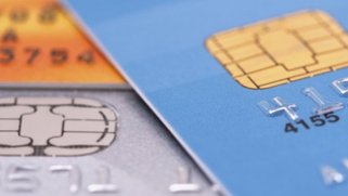 A close up of plastic credit cards.